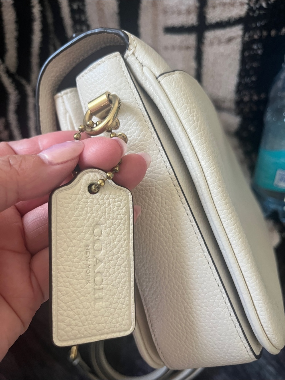 Coach Cream Leather Top-Handle Satchel with Gold Hardware - Picture 8 of 13